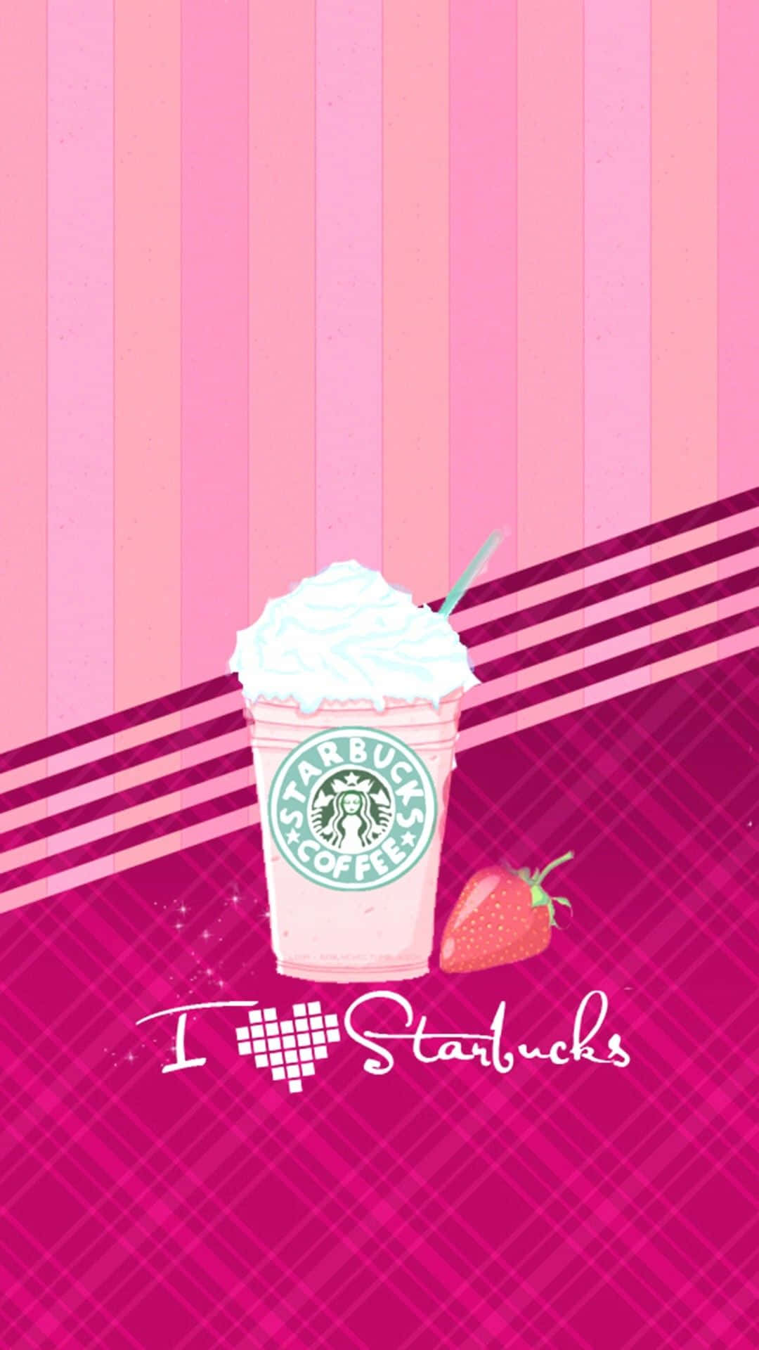 Pink Strawberry Starbucks Girly Tumblr Background