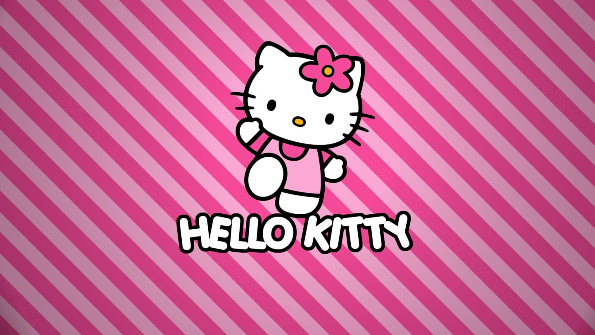 Pink Stripes Hello Kitty Desktop
