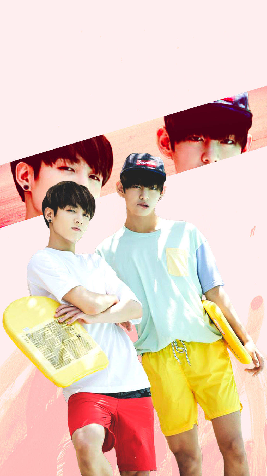 Pink Summer Taekook Bts Background