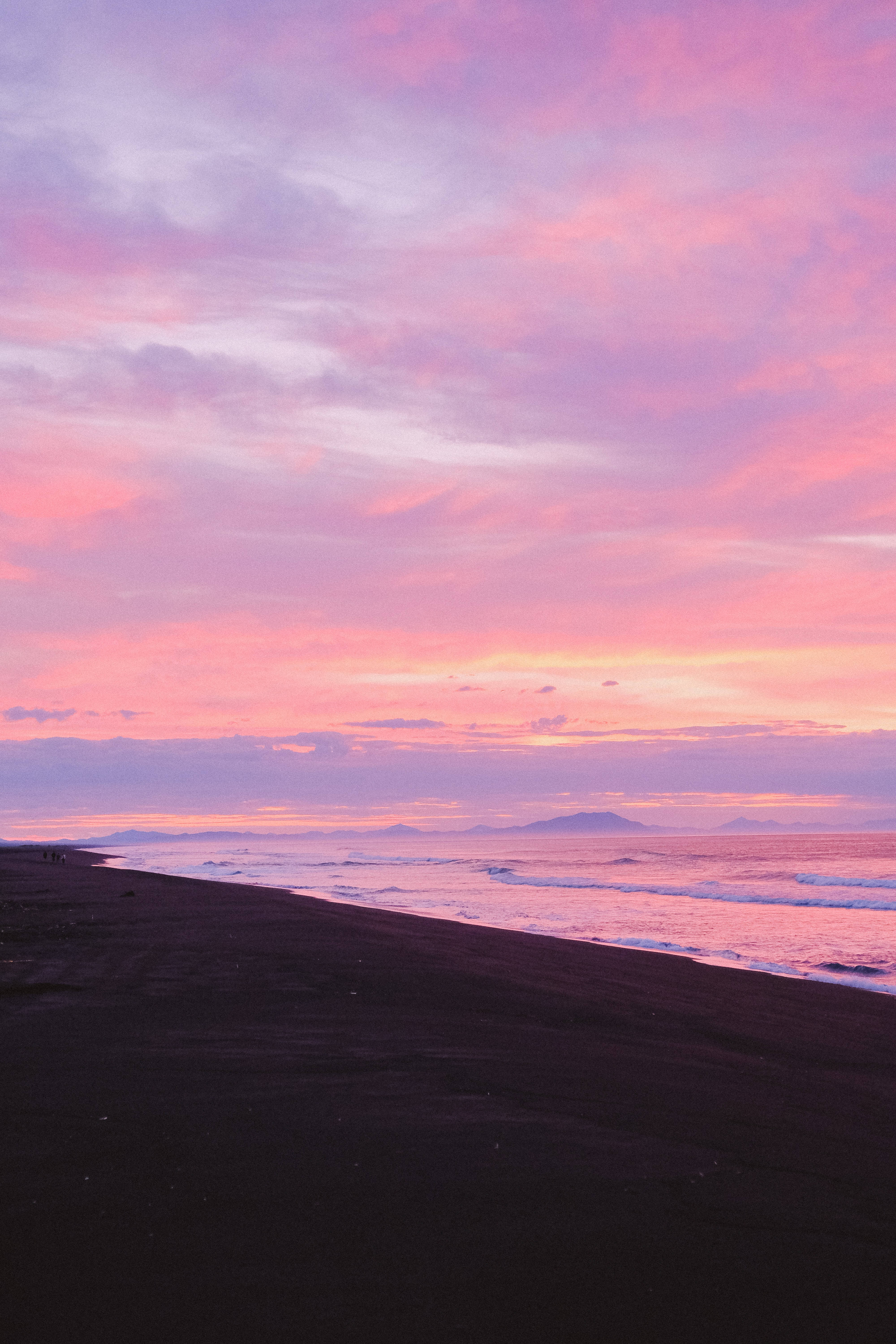 Pink Sunset Beach Android Background