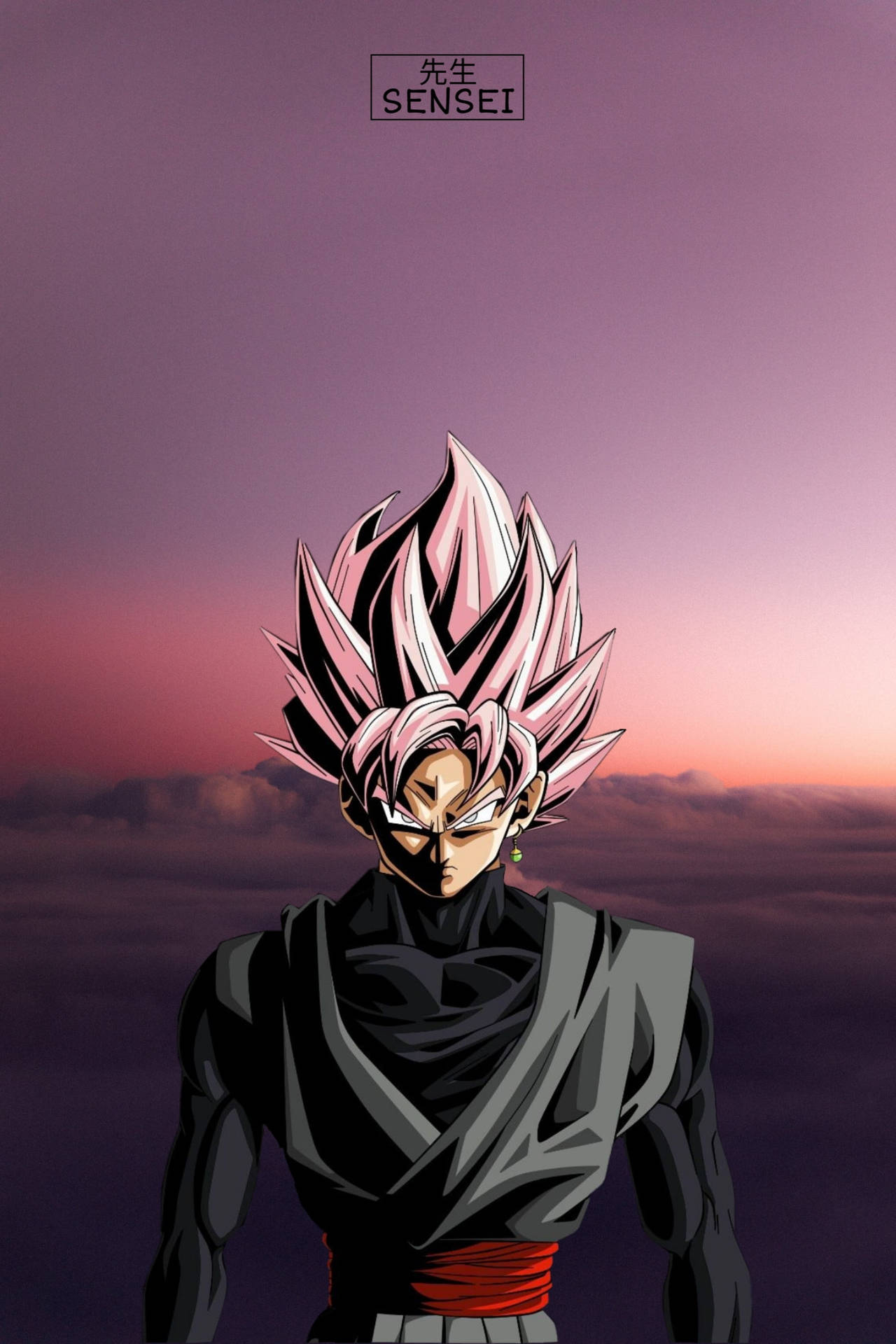 Pink Sunset Black Goku Rose 4k Background