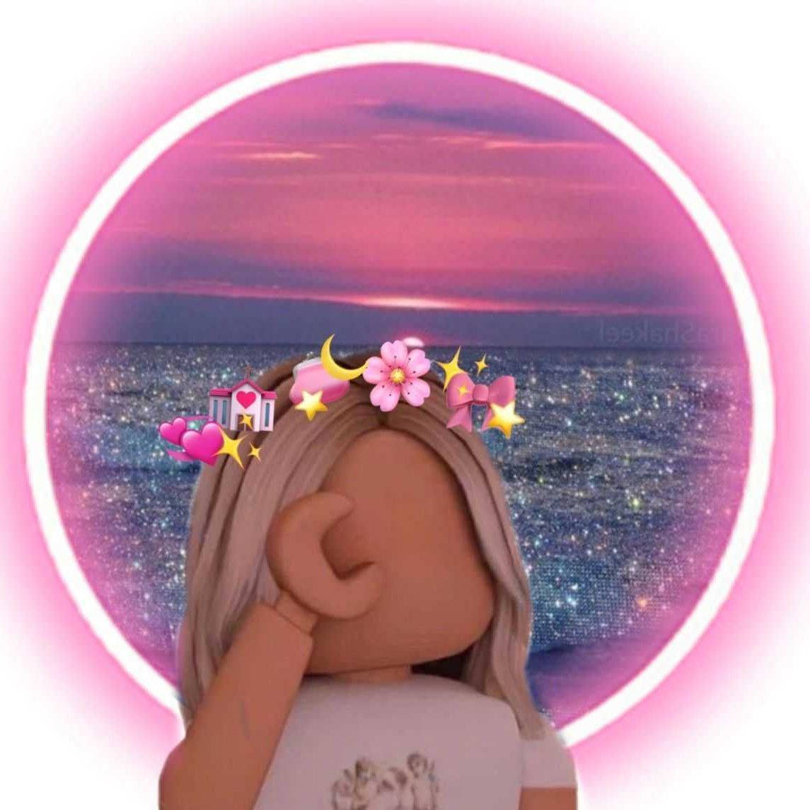 Pink Themed Girl Roblox Preppy Pfp Background