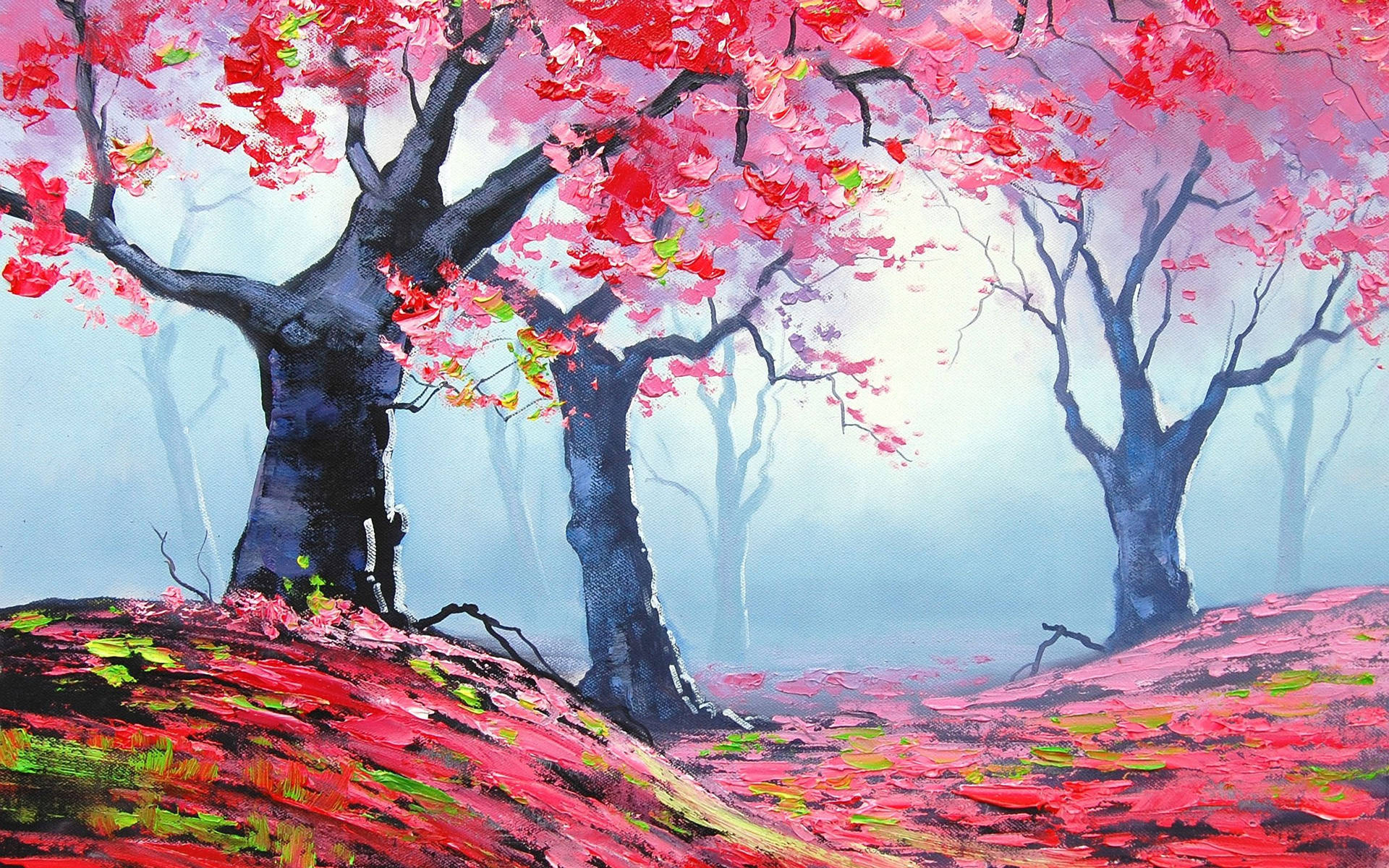 Pink Trees Art Background