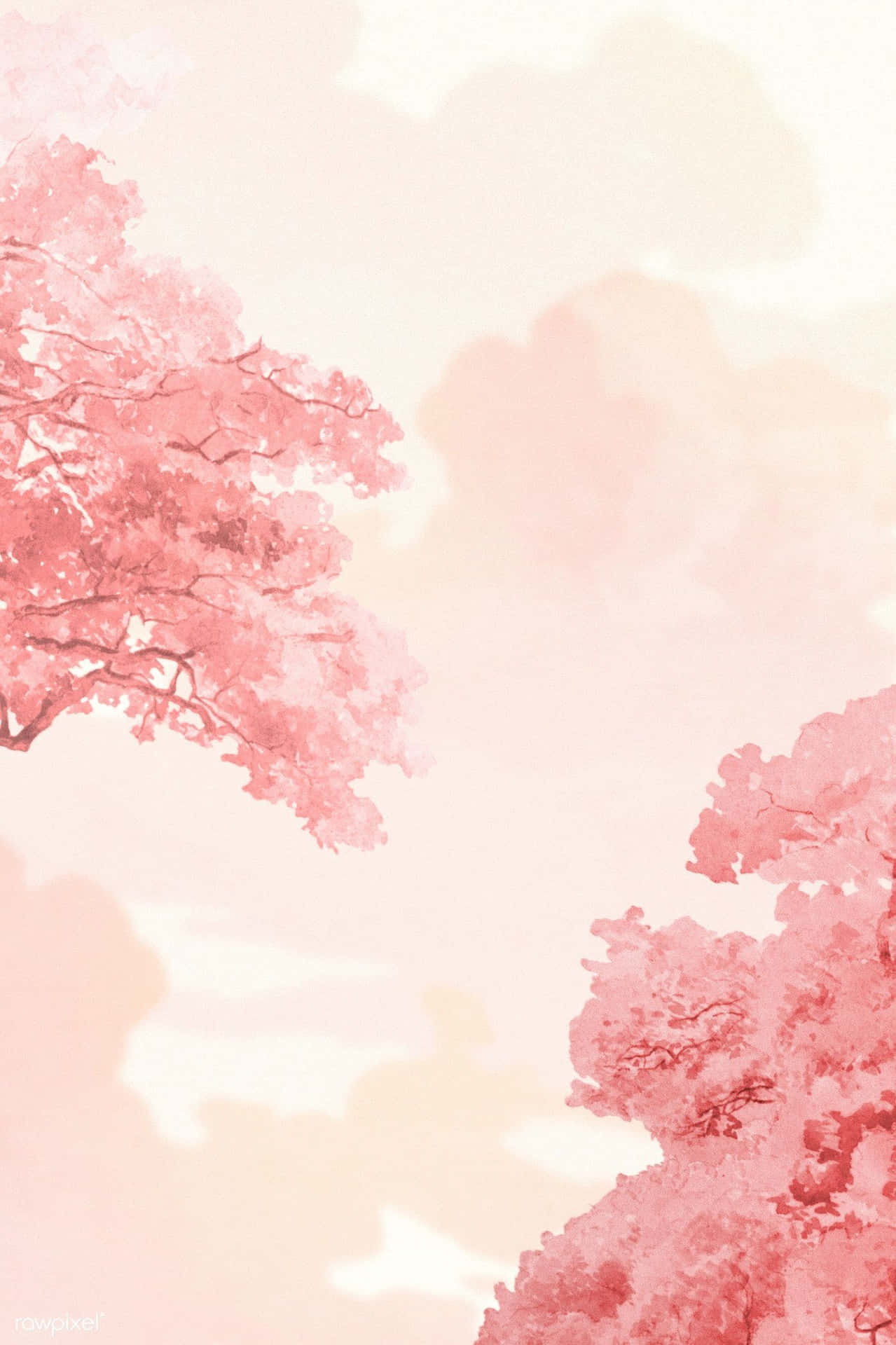 Pink Trees With Pink Aesthetic Background Background