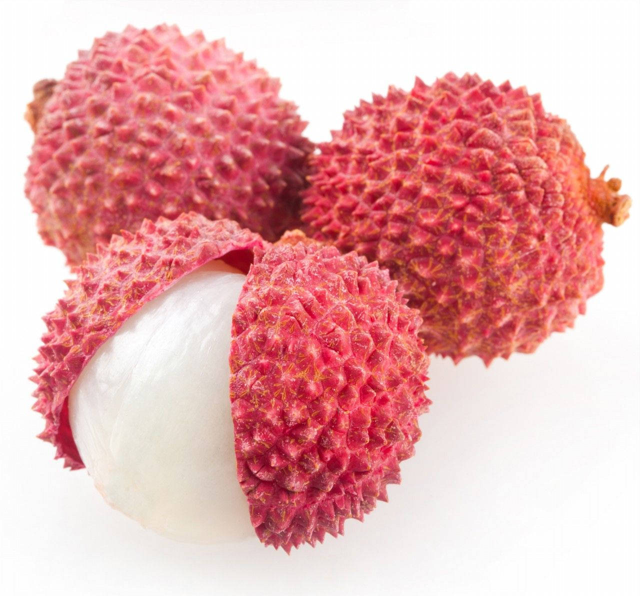 Pink Tropical Fruit Lychees Macro Shot