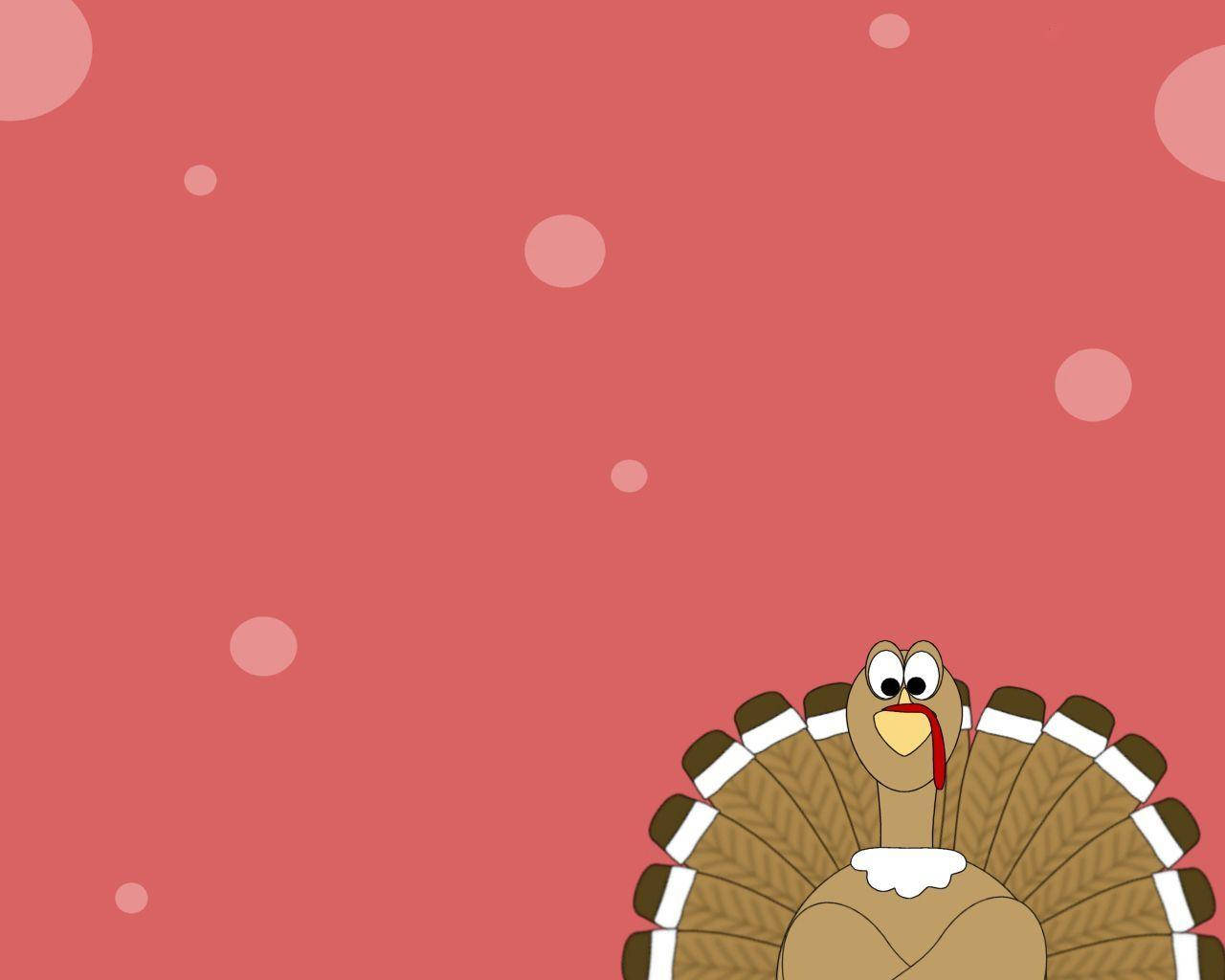 Pink Turkey Happy Thanksgiving Background