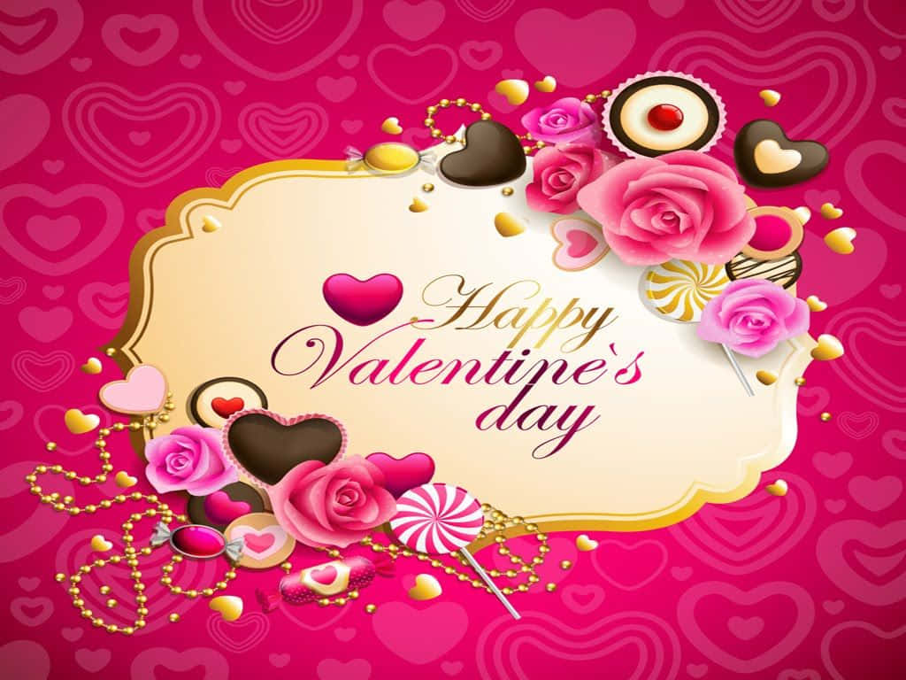Pink Valentine Day Greetings Background