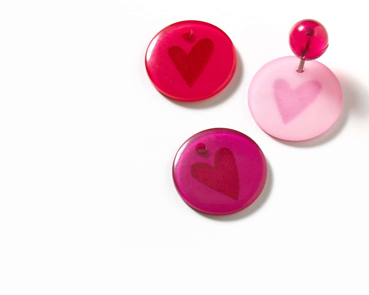 Pink Valentine Day Heart Charms Background