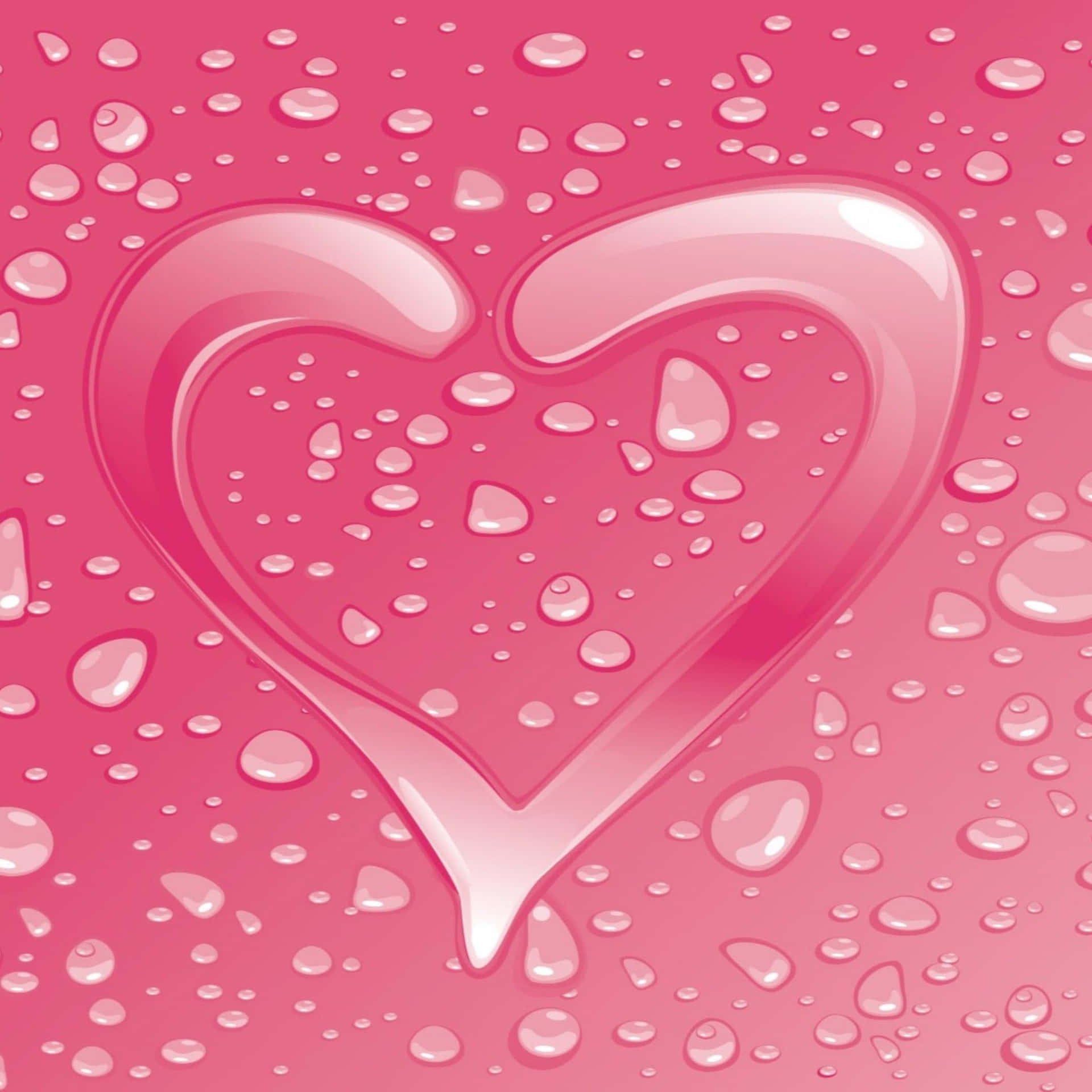 Pink Valentine Day Water Droplet Heart Background