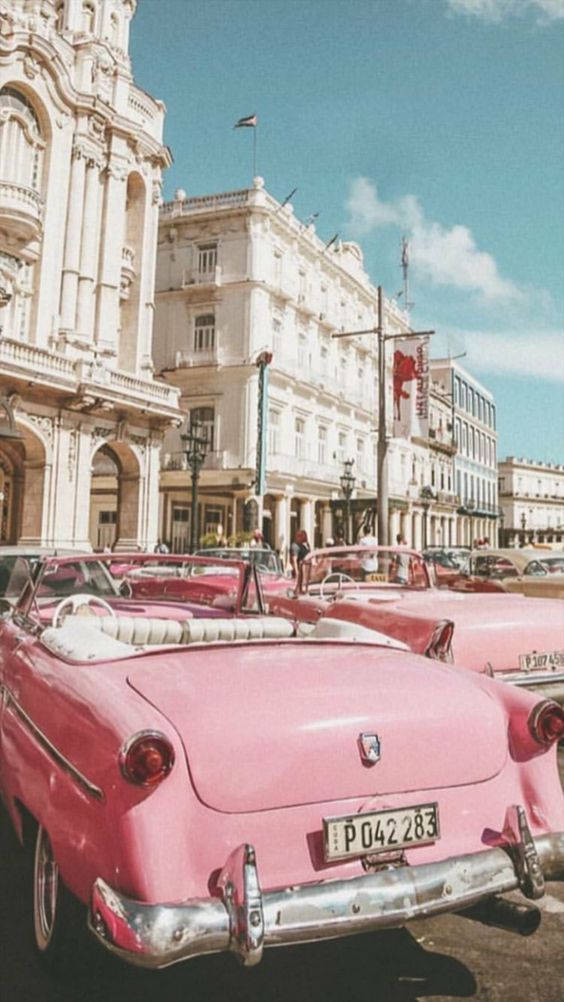 Pink Vintage Aesthetic Cars