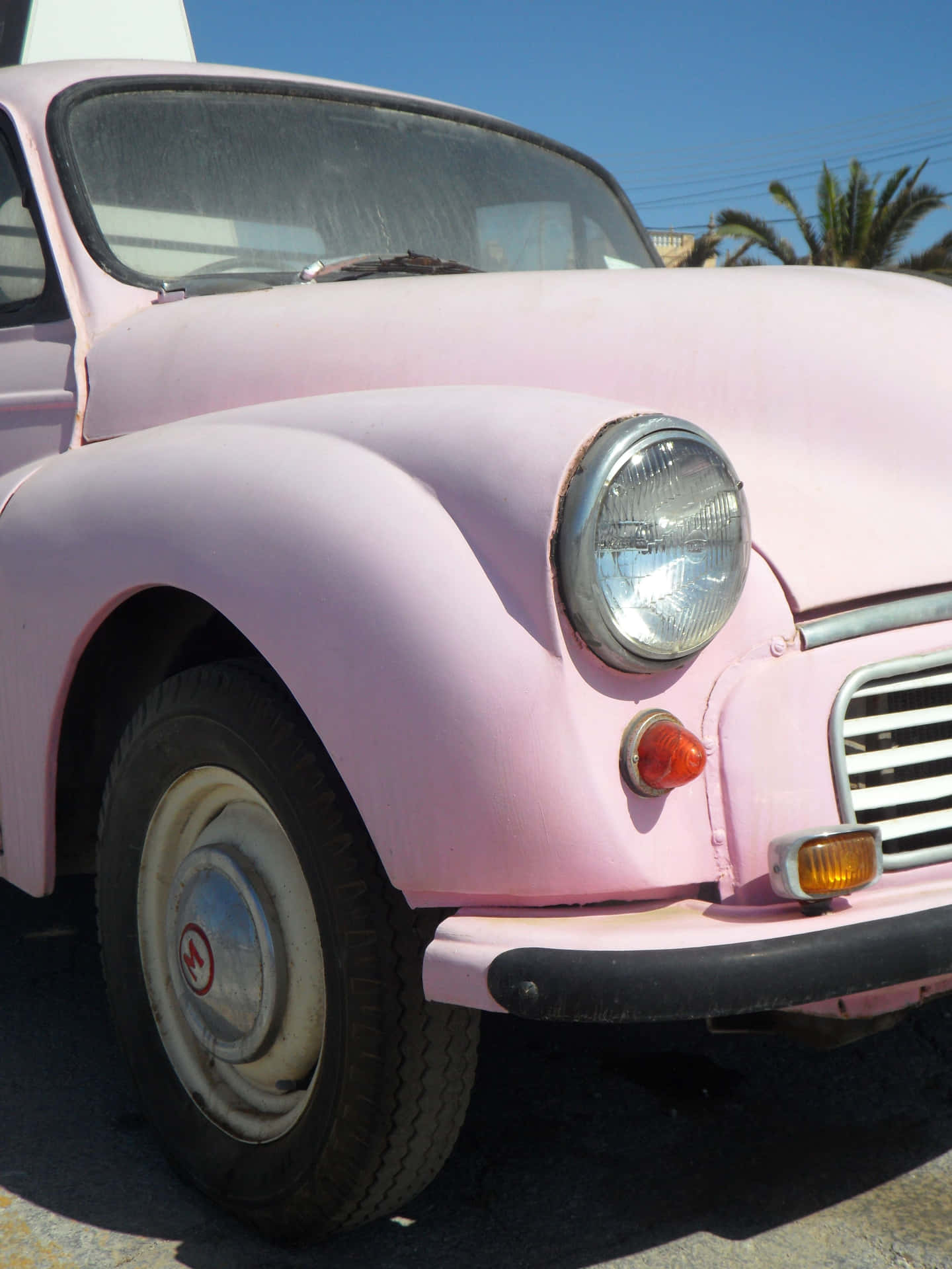 Pink Vintage Convertible Car Background
