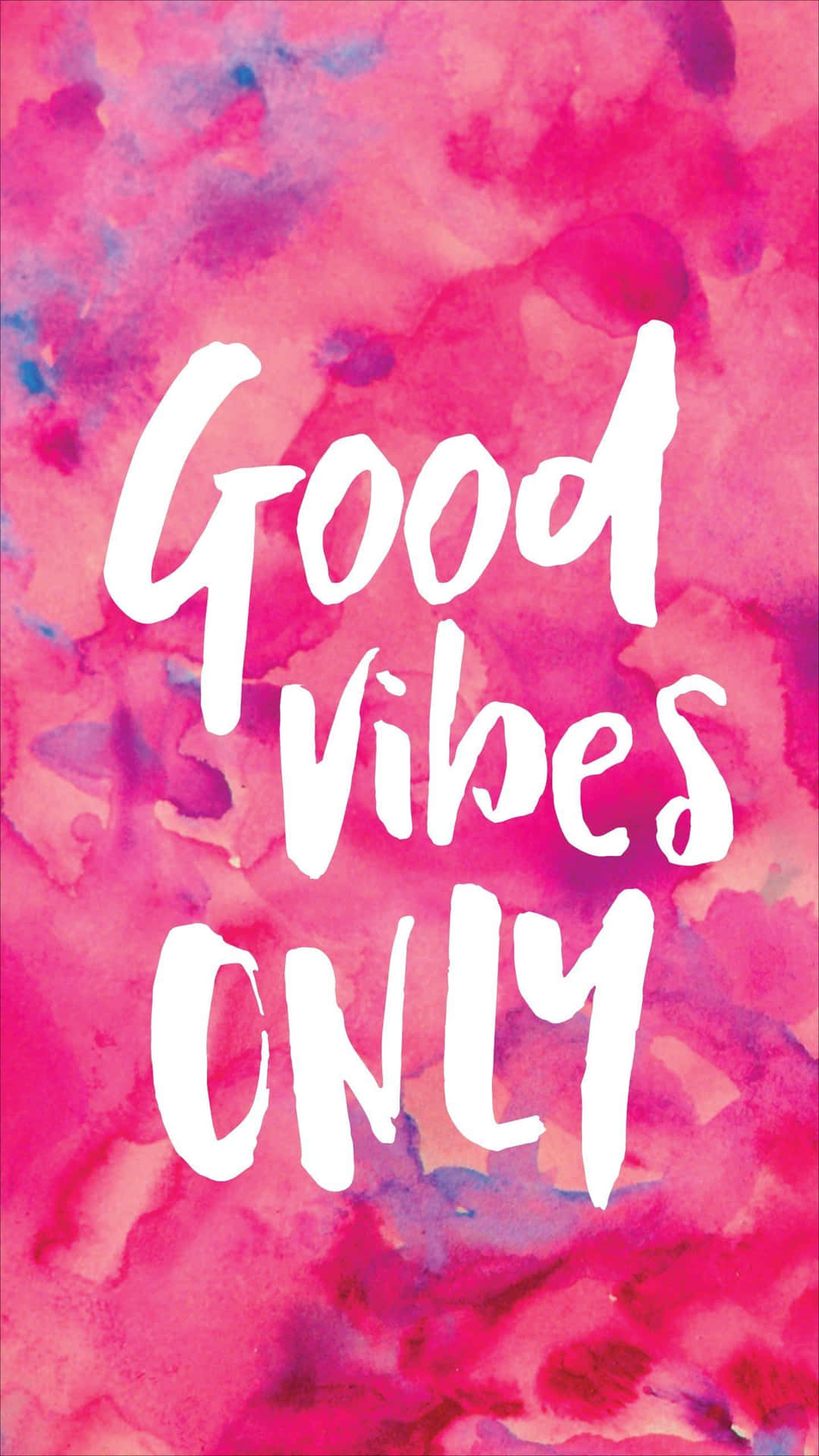 Pink Watercolor Good Vibes Iphone Background