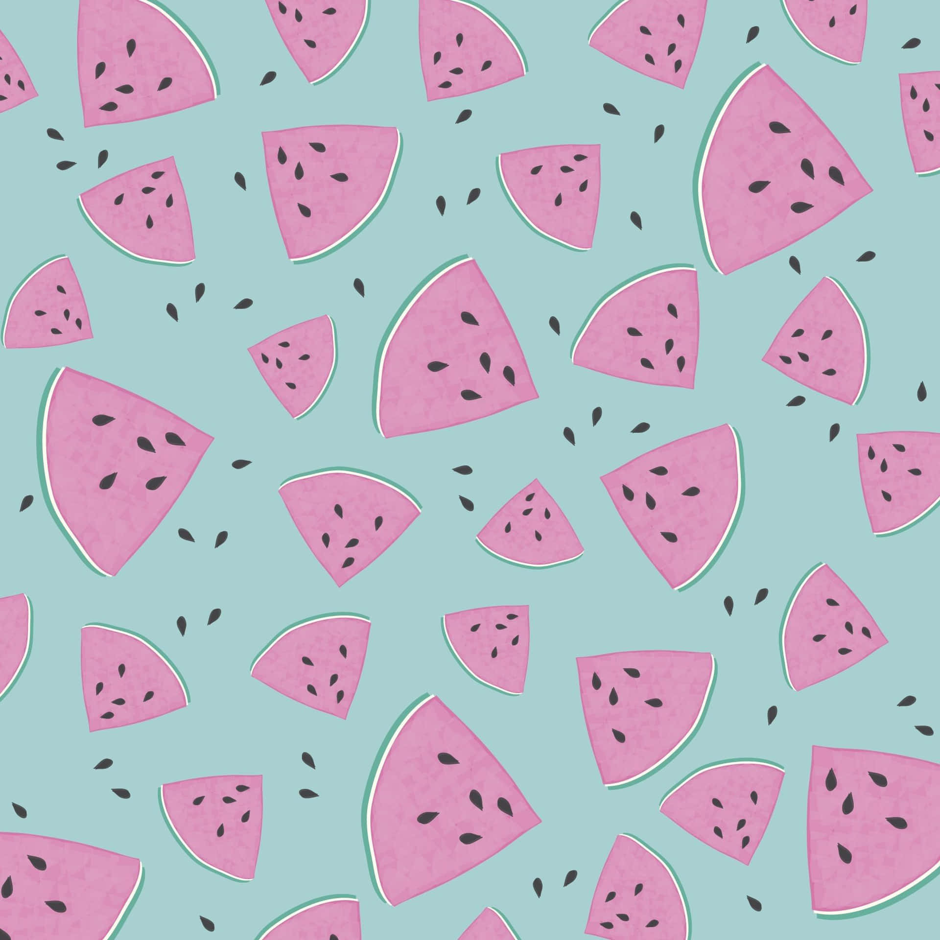 Pink Watermelon And Teal- Wallpaper Background