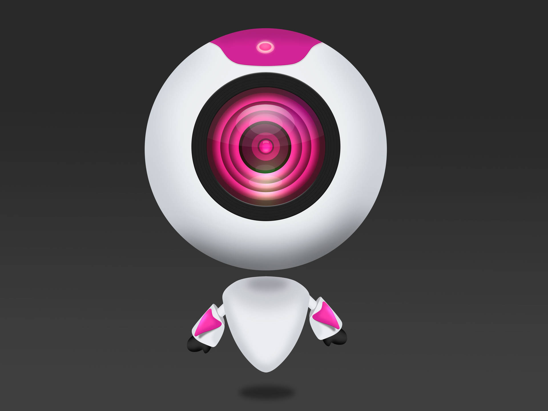 Pink White Robot Webcam Background