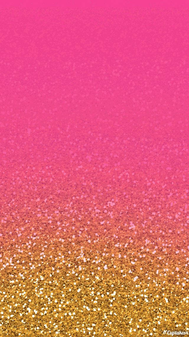 Pink With Gold Glitter Effect Background