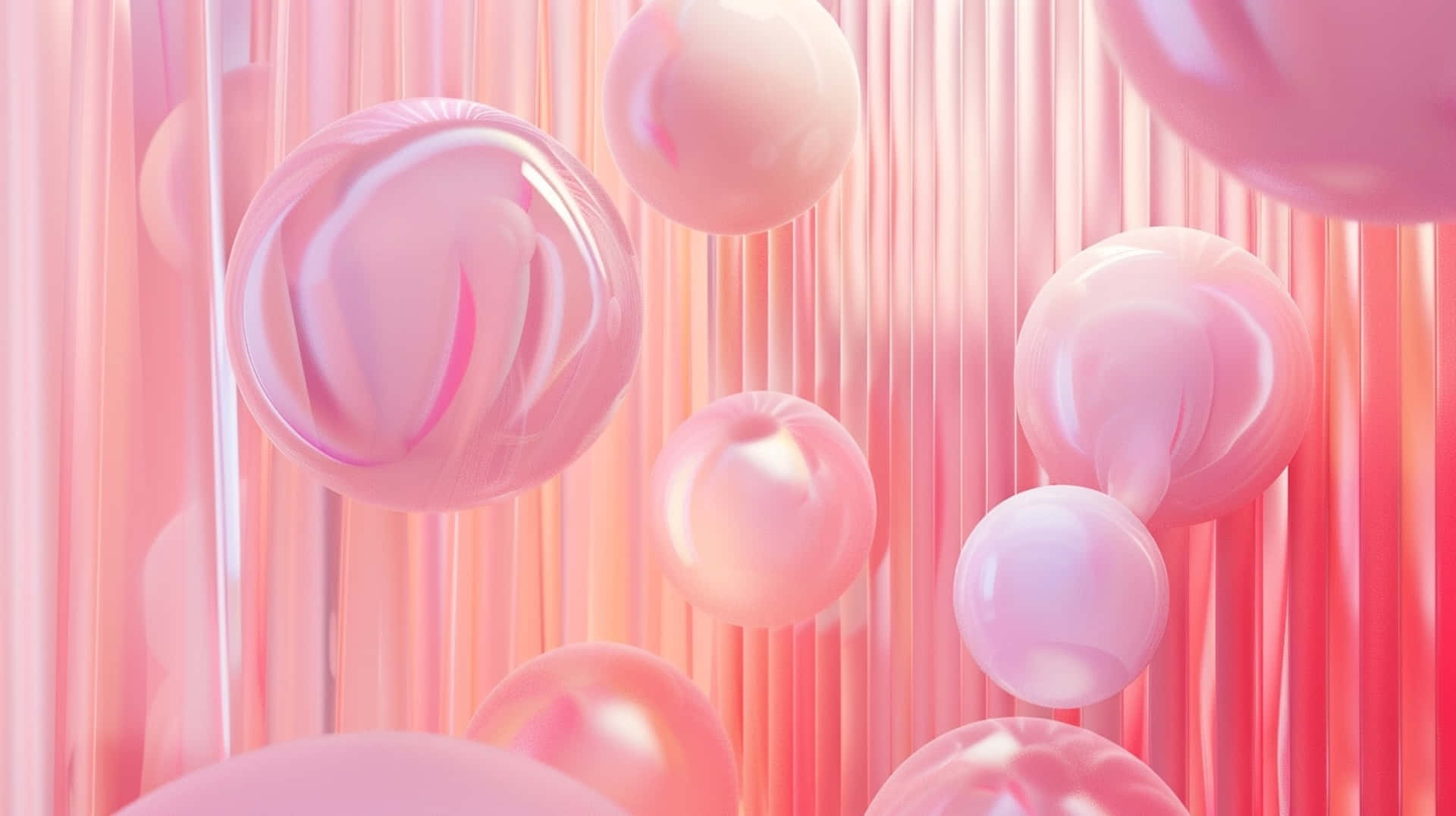 Pink Y2 K Aesthetic Bubbles Background