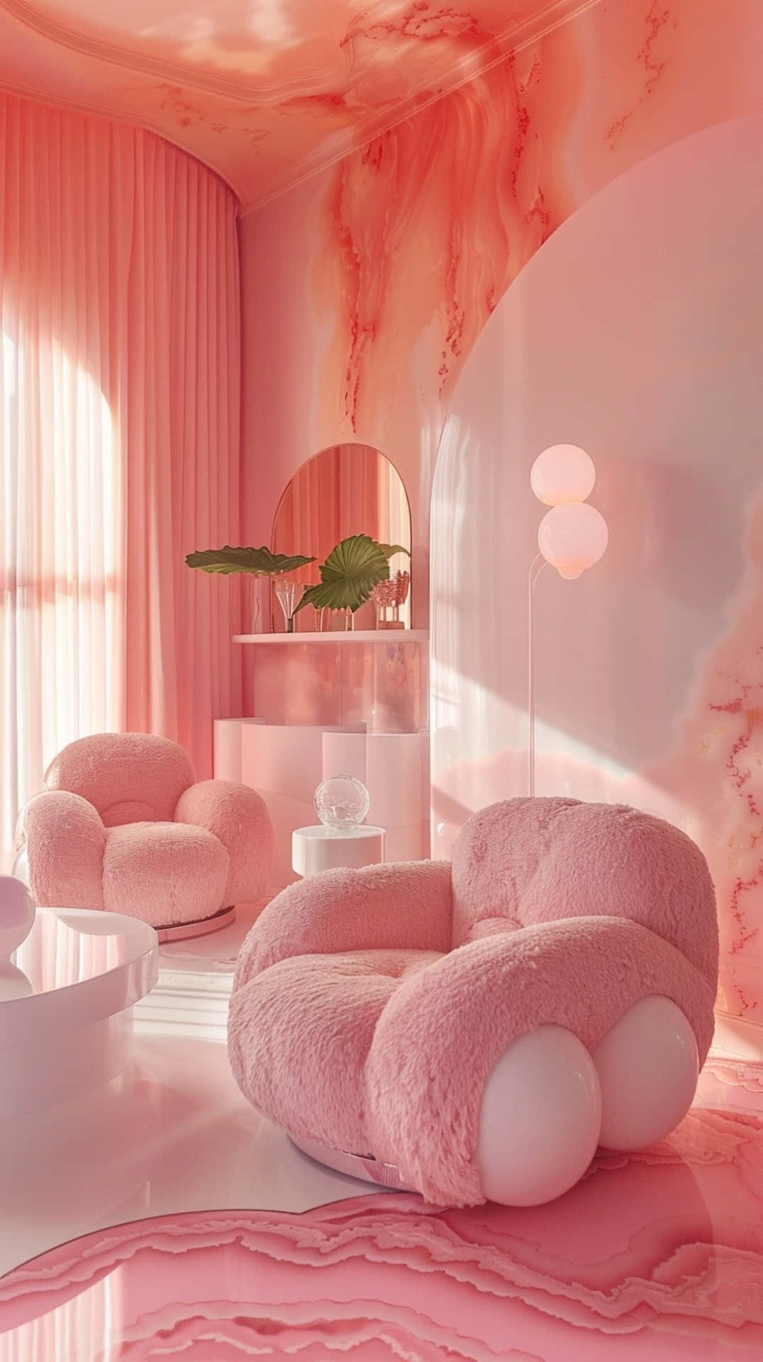 Pink Y2 K Aesthetic Room Background