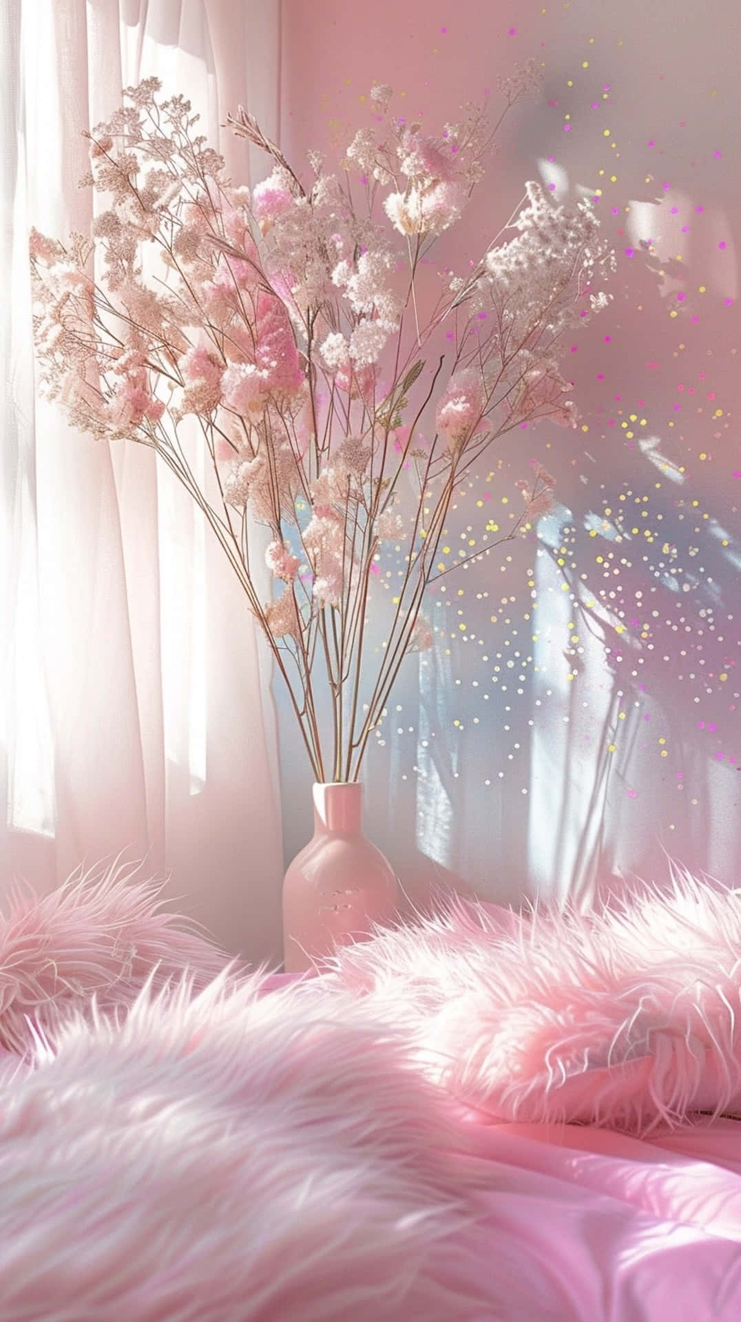 Pink Y2 K Aesthetic Room Decor Background