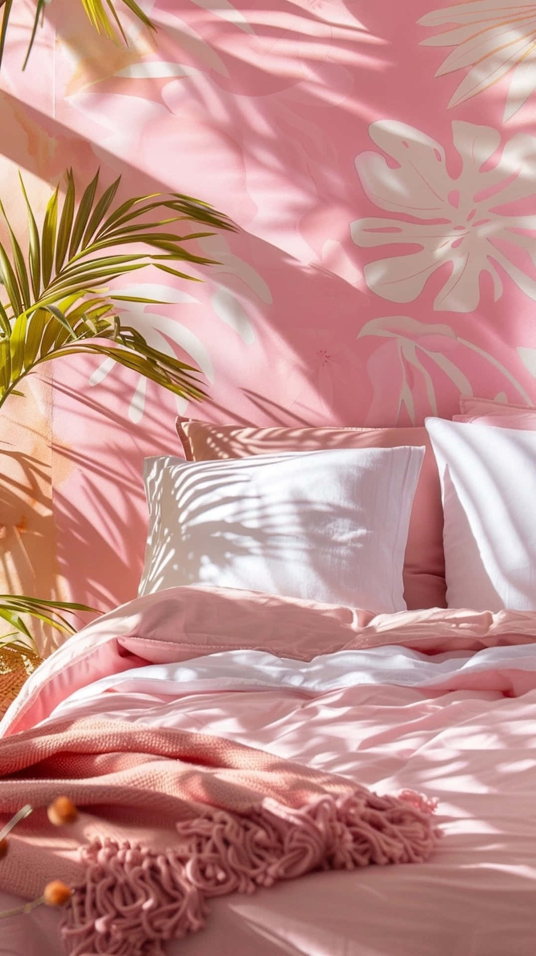 Pink Y2 K Tropical Bedroom Vibes.jpg Background