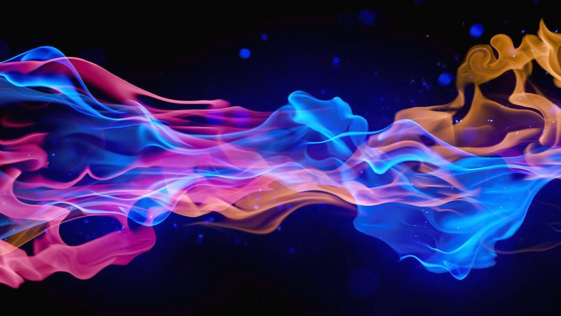 Pink Yellow Blue Fire Background