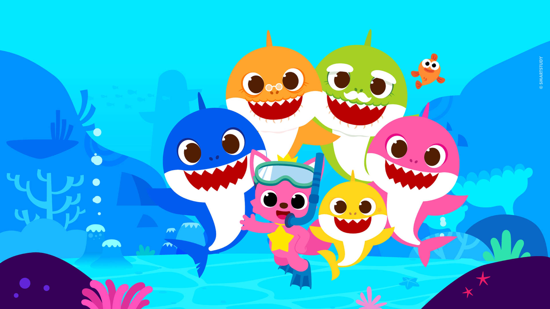 Pinkfong And Baby Shark Family Background