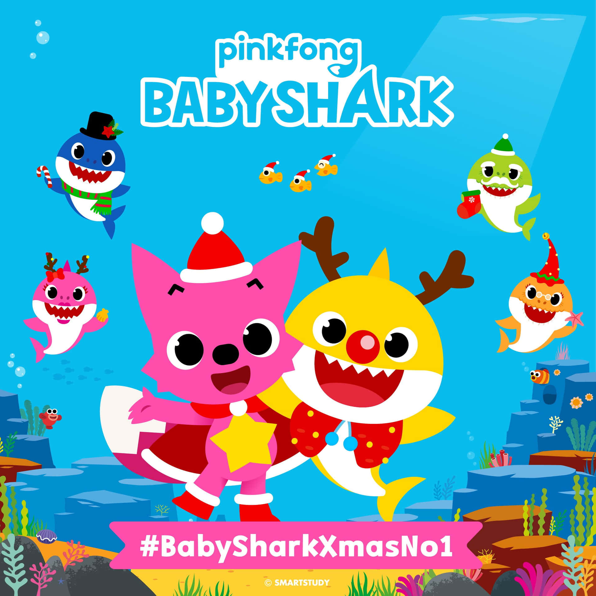 Pinkfong Baby Shark Christmas Outfit Background