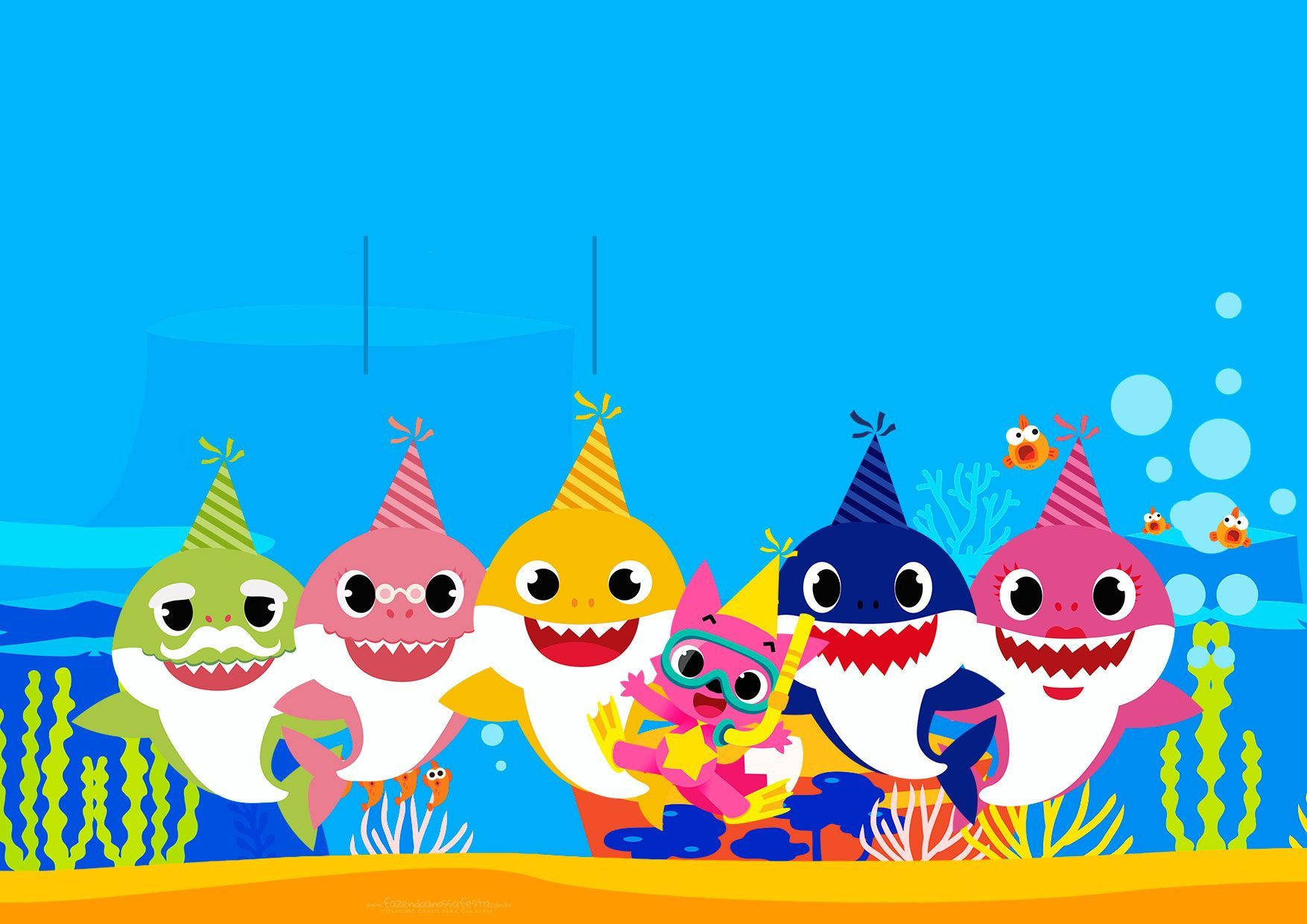 Pinkfong Baby Shark In Cute Hat Background