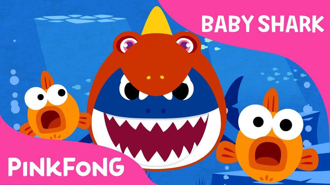 Pinkfong Baby Shark Looking Angry Background