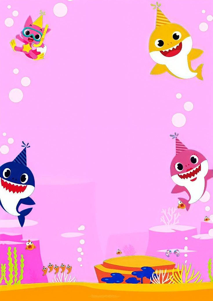 Pinkfong Baby Shark Pink Aesthetic Background