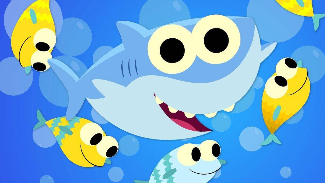 Pinkfong Baby Shark Smiling Fish Background