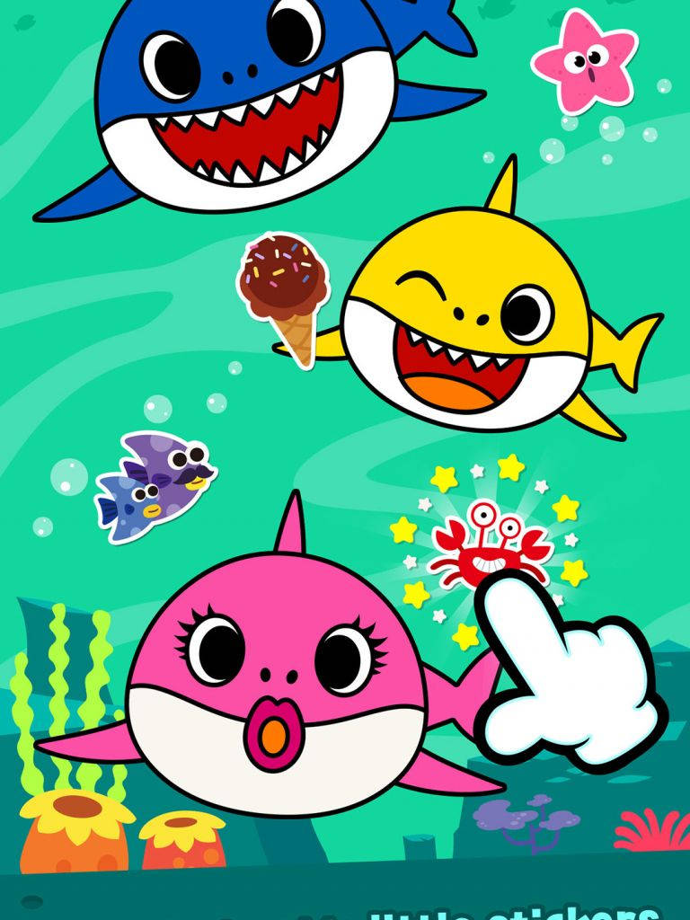 Pinkfong Baby Shark With Ice Cream Background