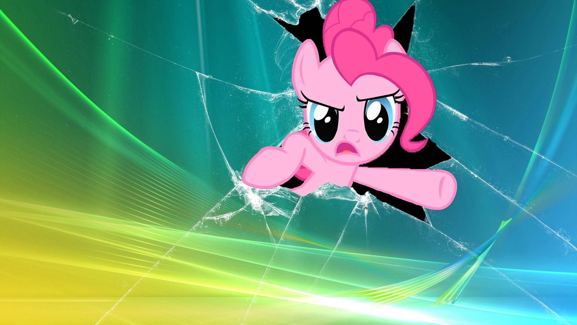 Pinkie Pie Cracked Screen Background