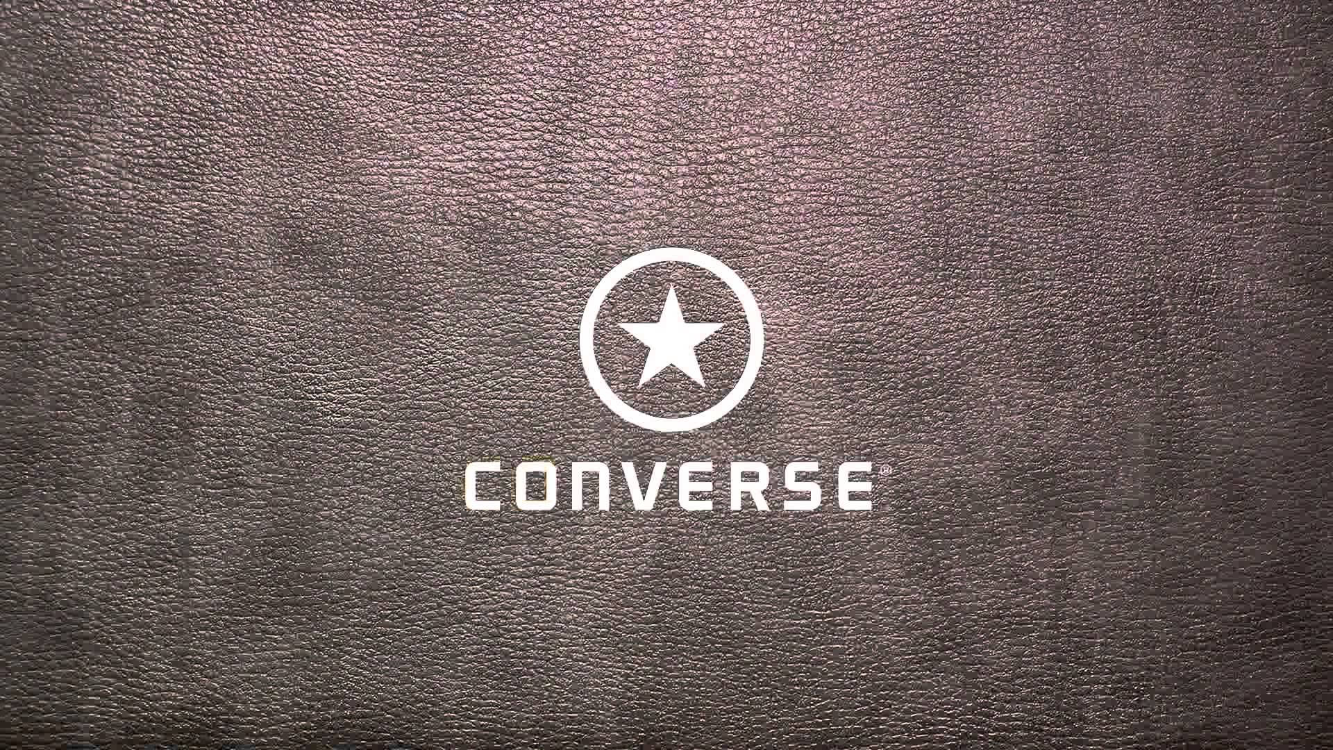 Pinkish Leather Converse Logo