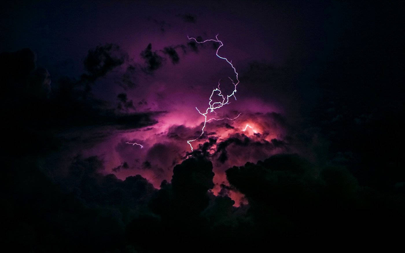 Pinkish Thunderstorm Clouds