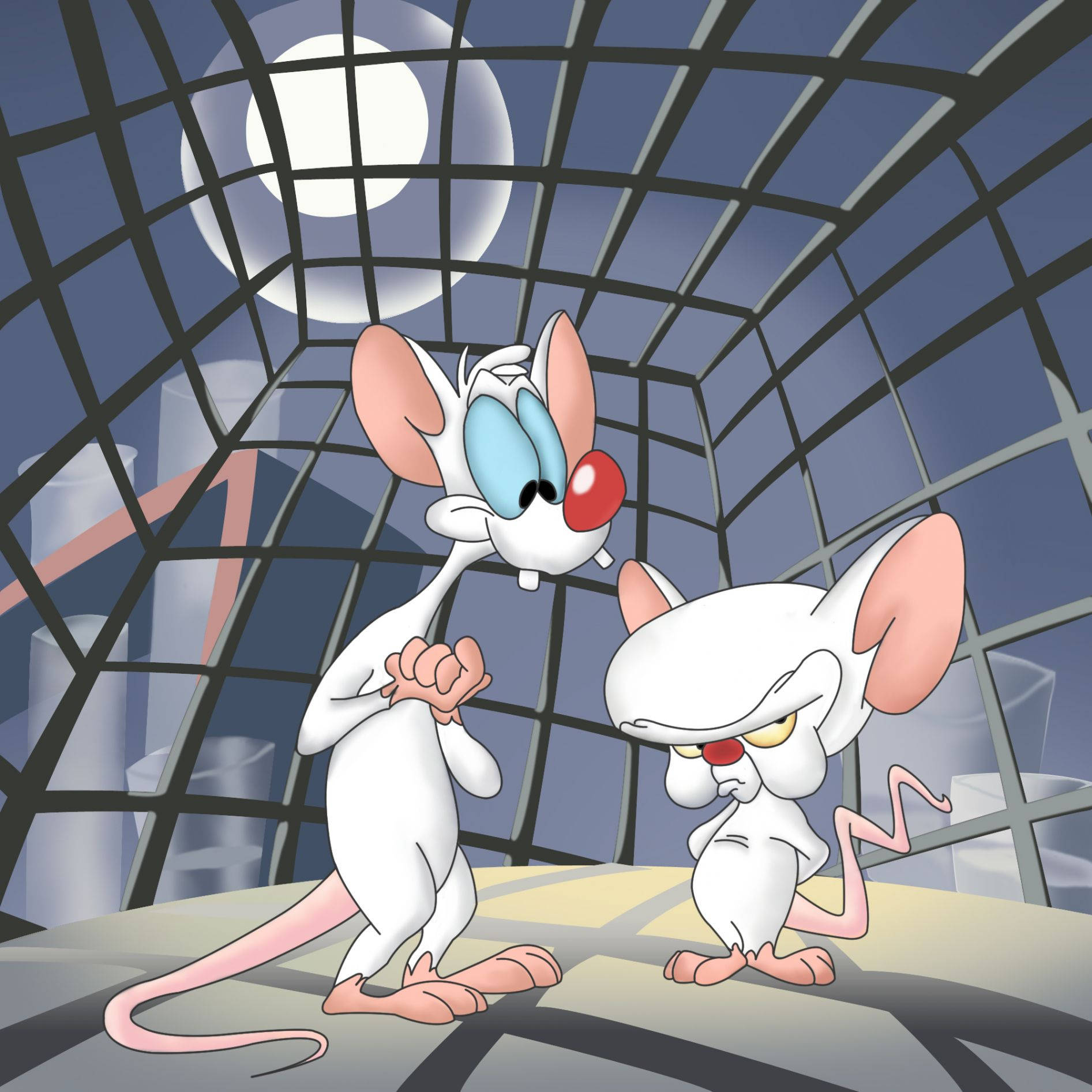 Pinky And The Brain In Cage Background
