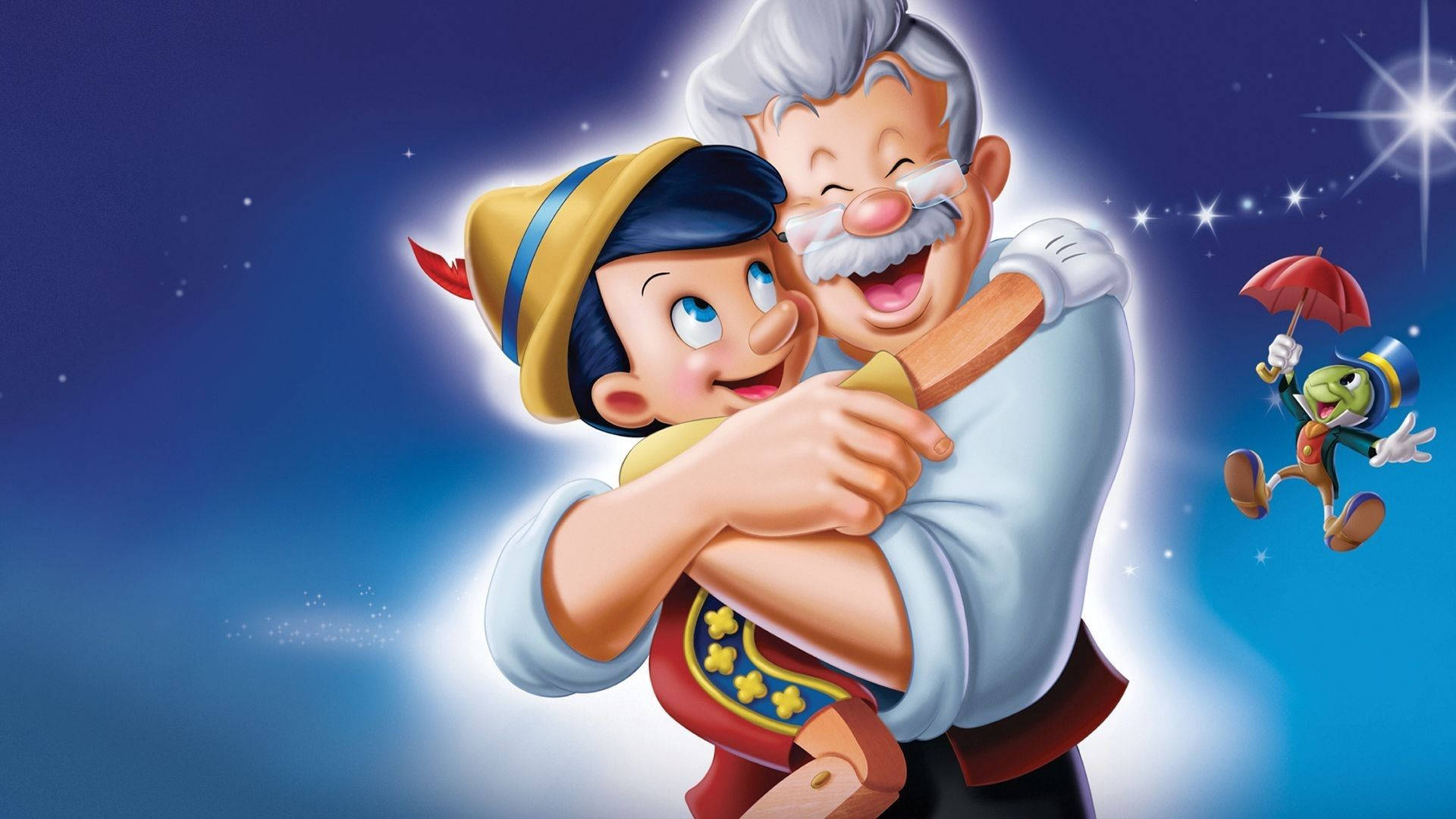Pinocchio Hugging His Father Background