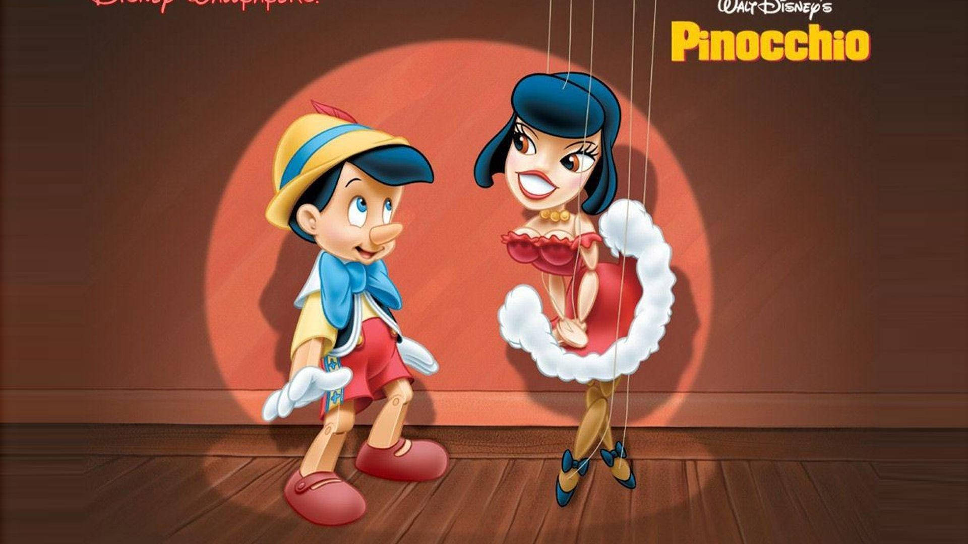 Pinocchio With Puppet Woman Background