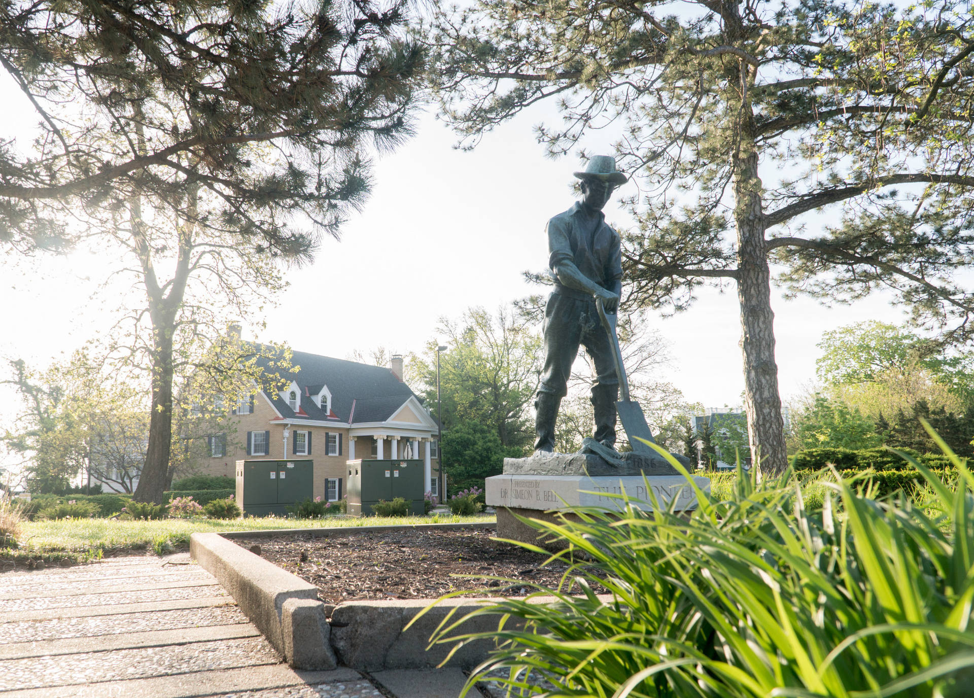 Pioneer Statue At University Of Kansas