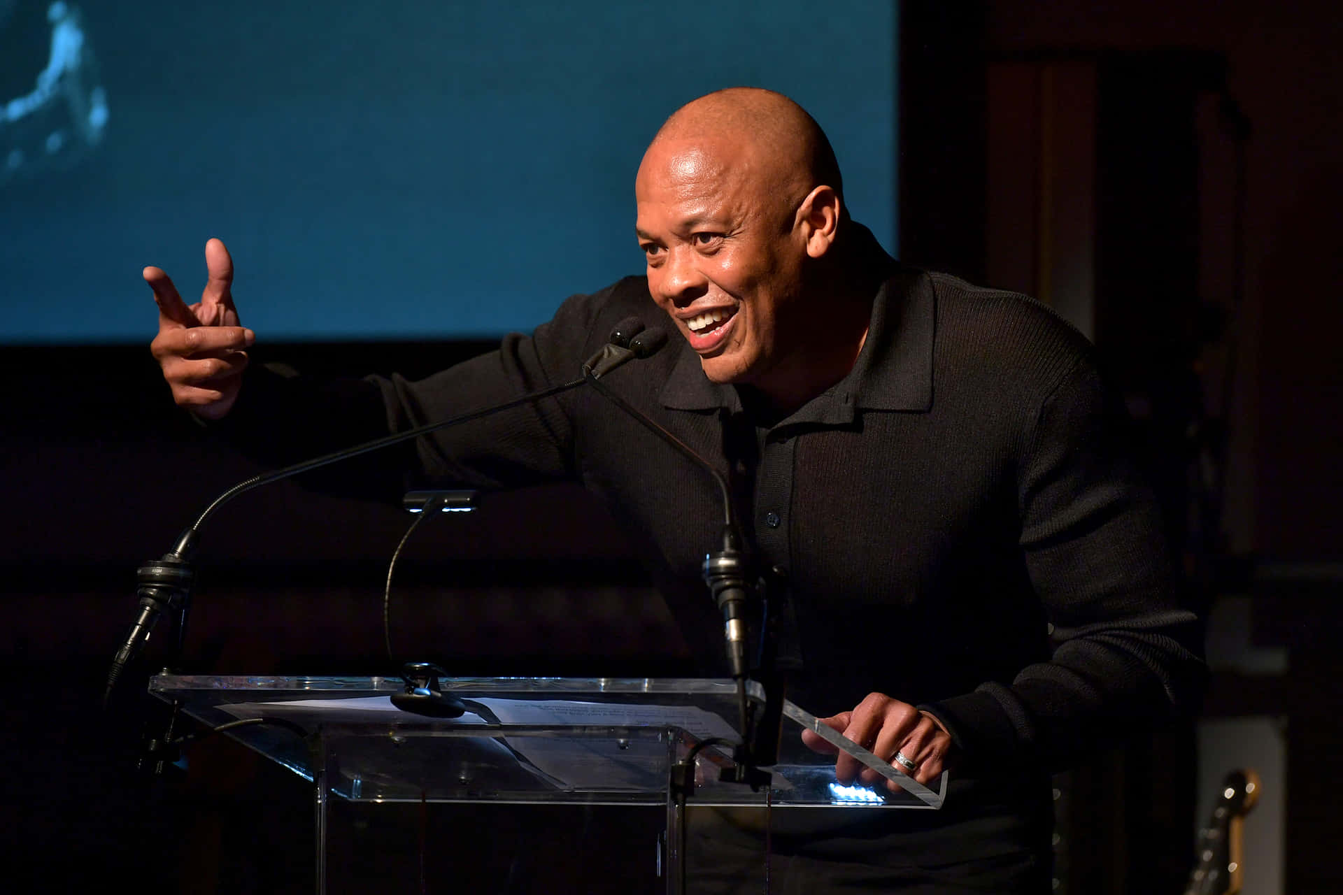 Pioneering Music Producer, Dr. Dre In Studio Background