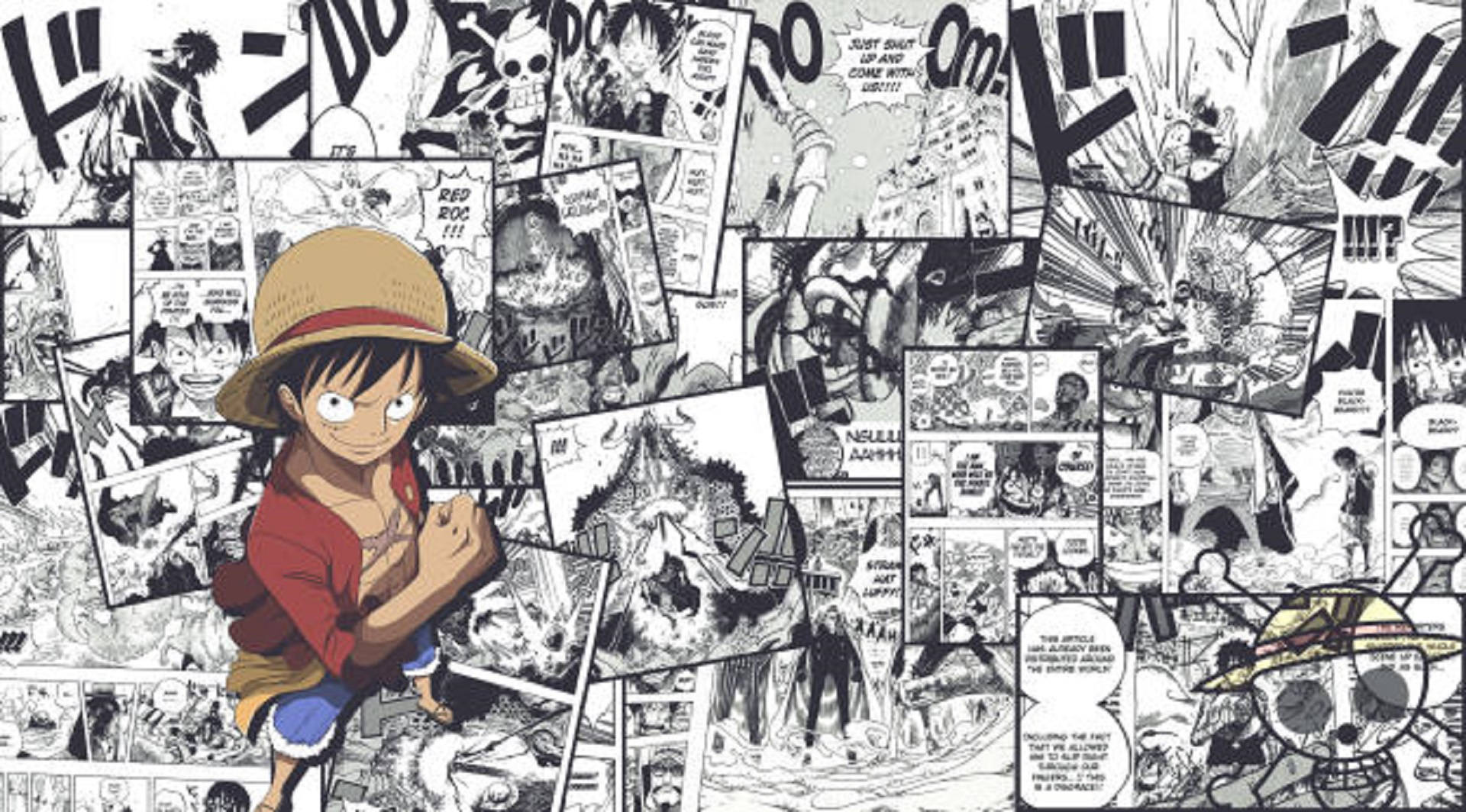 Pirate Captain Luffy Manga Panel Background