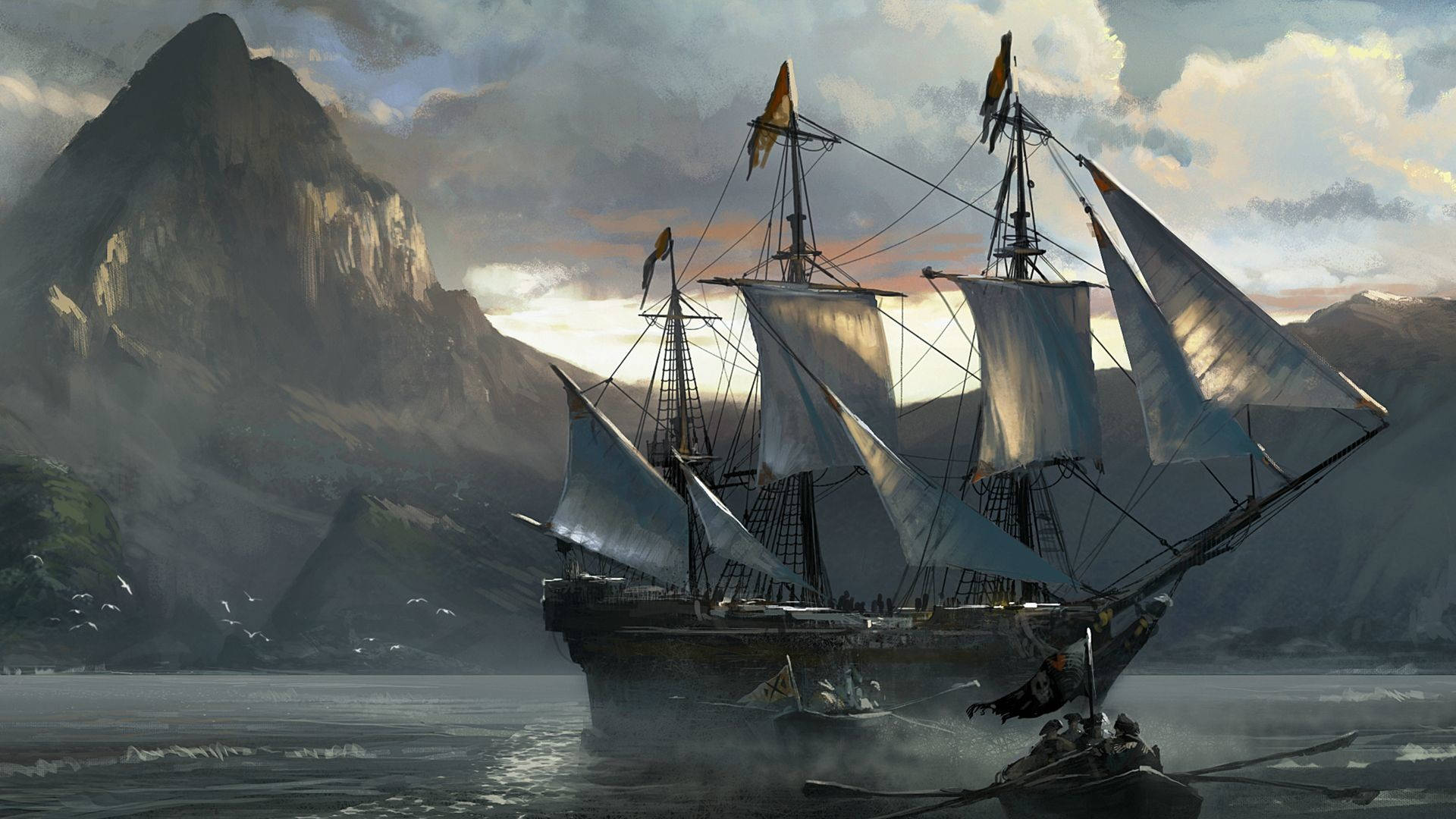 Pirate Ship Exploration Background