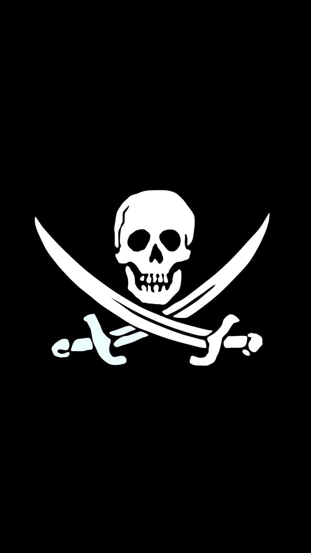 Pirate Skull And Crossbones On Black Background Background