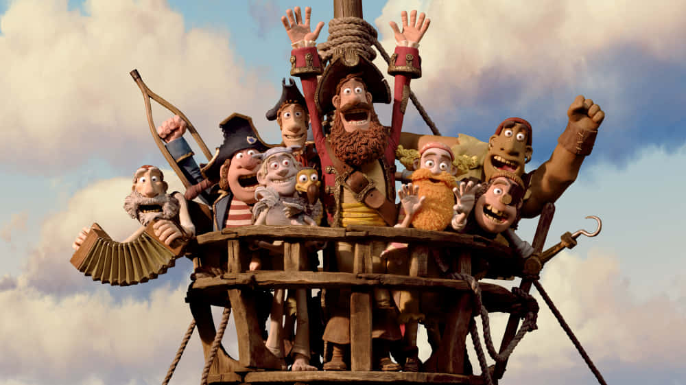 Pirates Celebrating From The Pirates Band Of Misfits Background