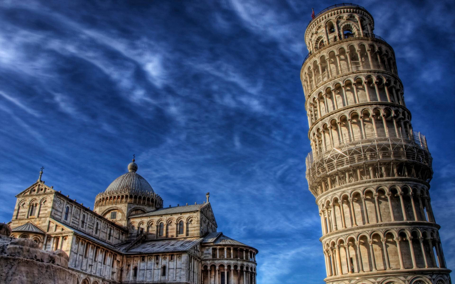 Pisa Landmarks In Twilight Background