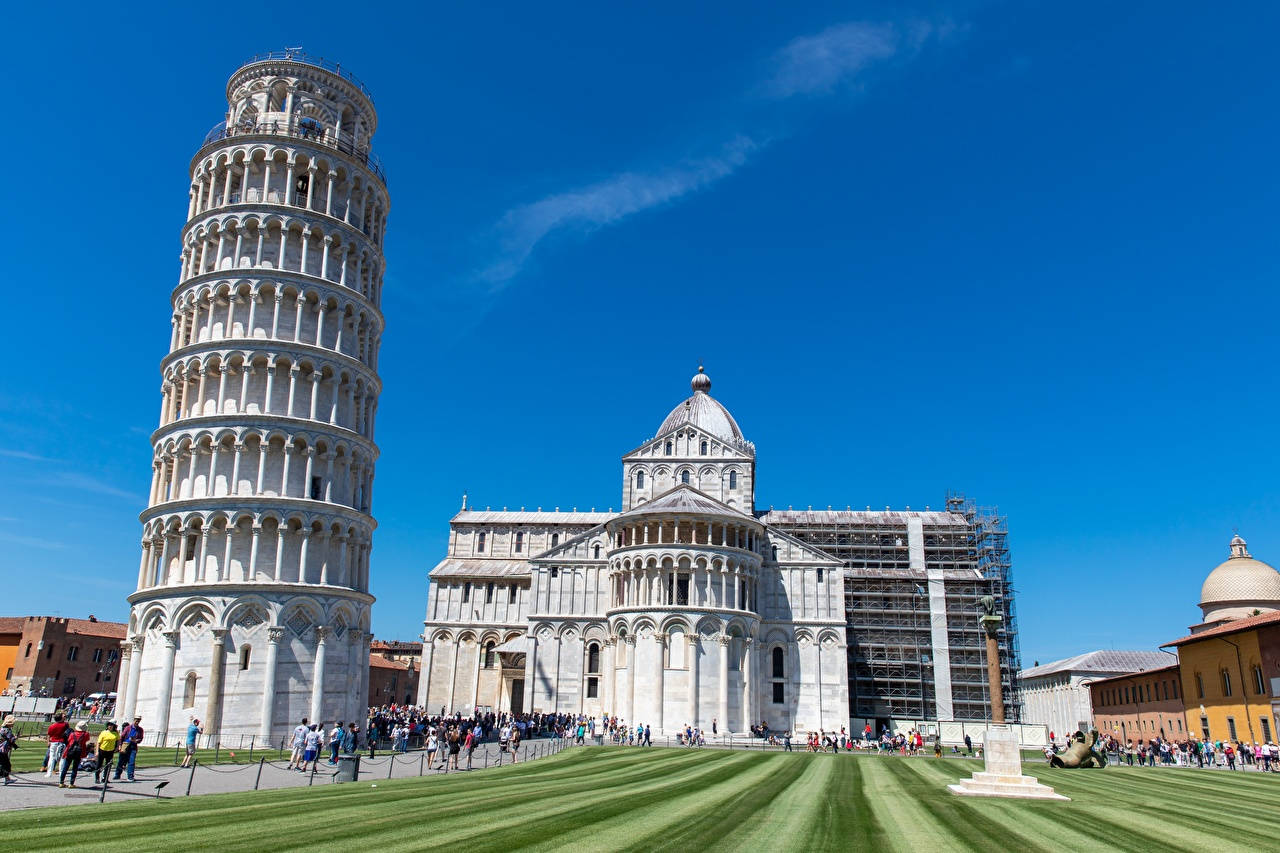 Pisa Tower And Cathedral Background