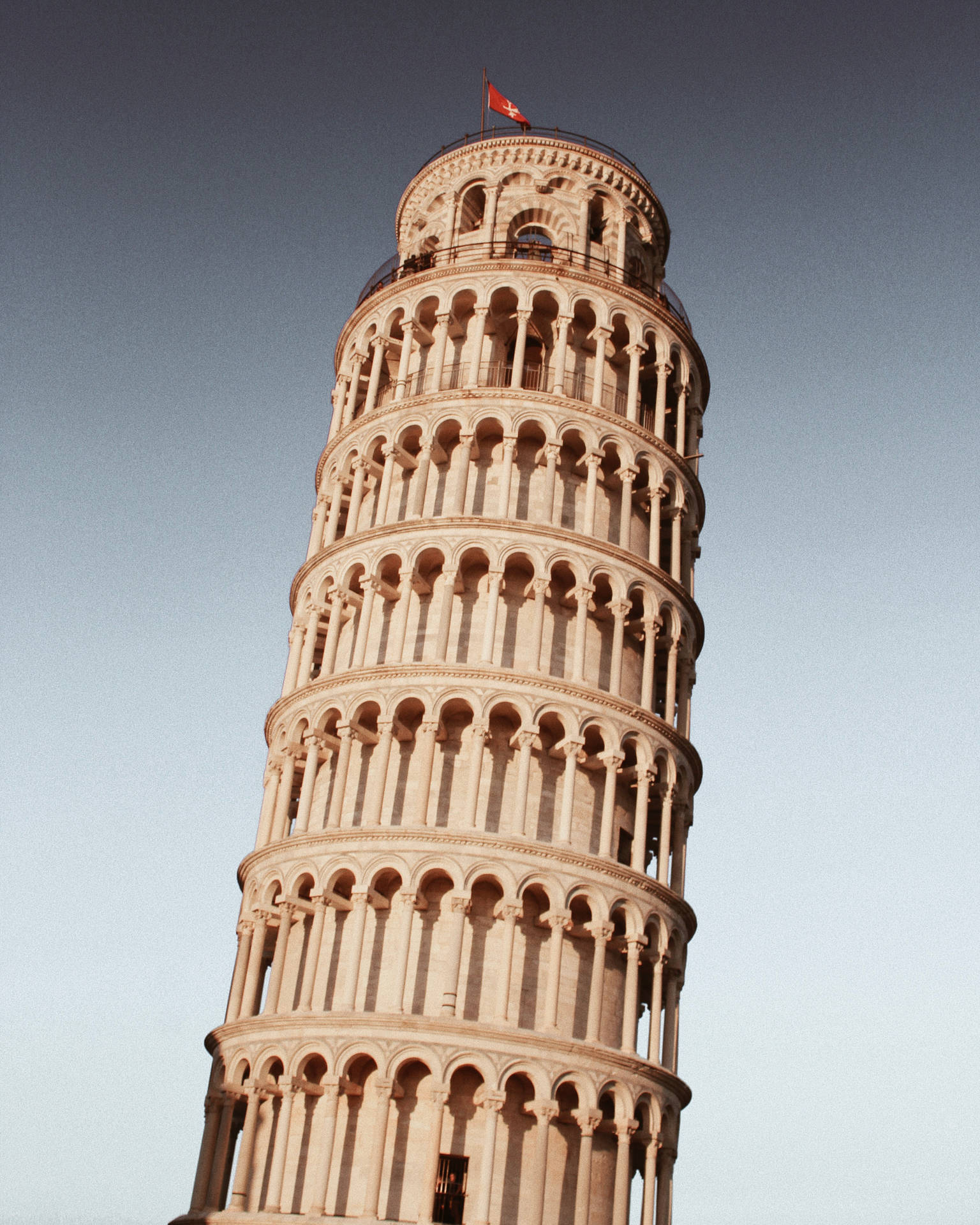 Pisa Tower Grey Sky Background