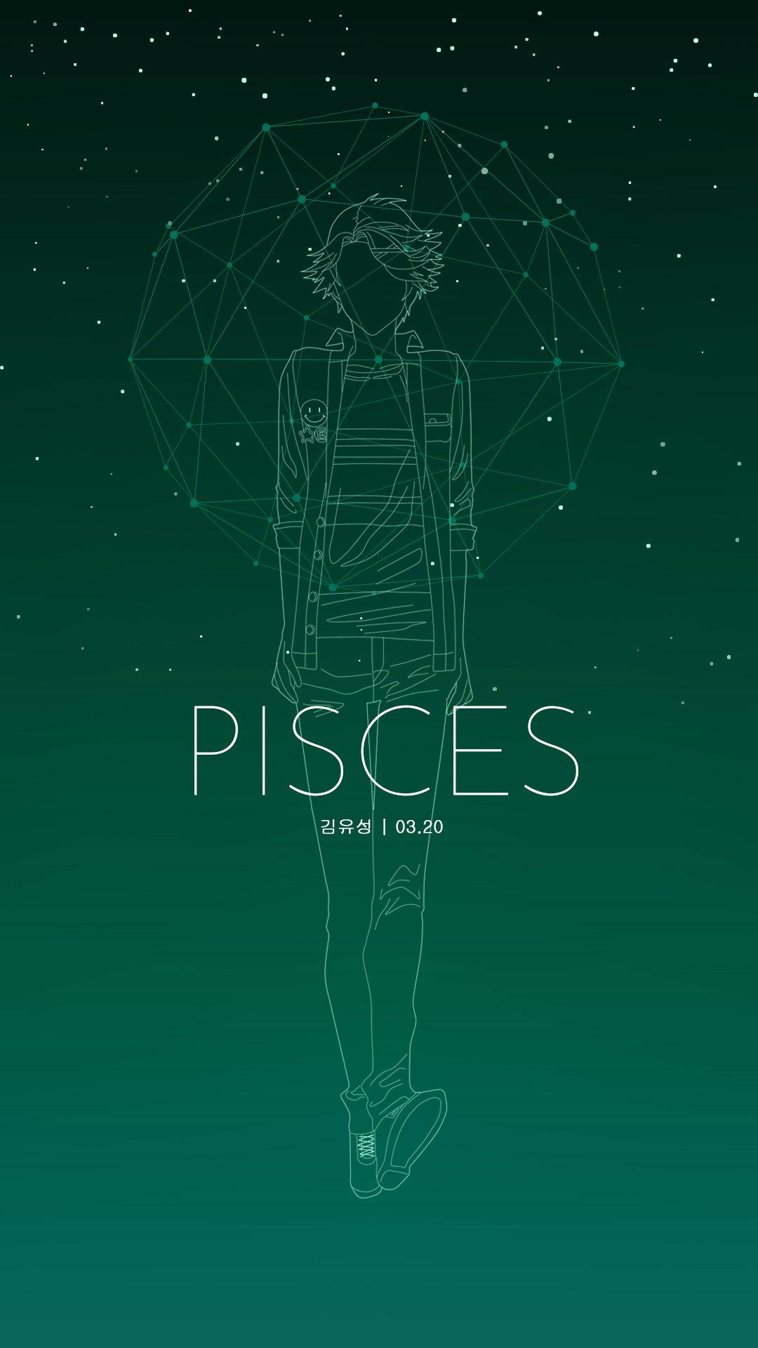 Pisces Anime Line Art Background