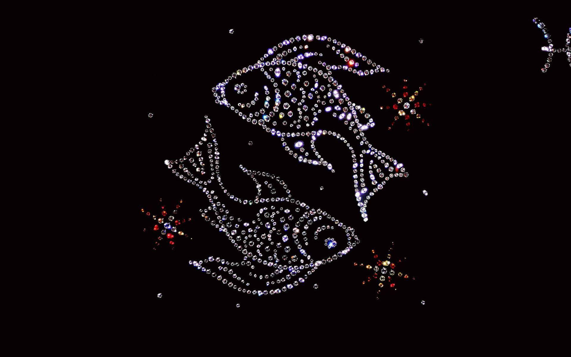 Pisces Beaded Fish Symbol Background
