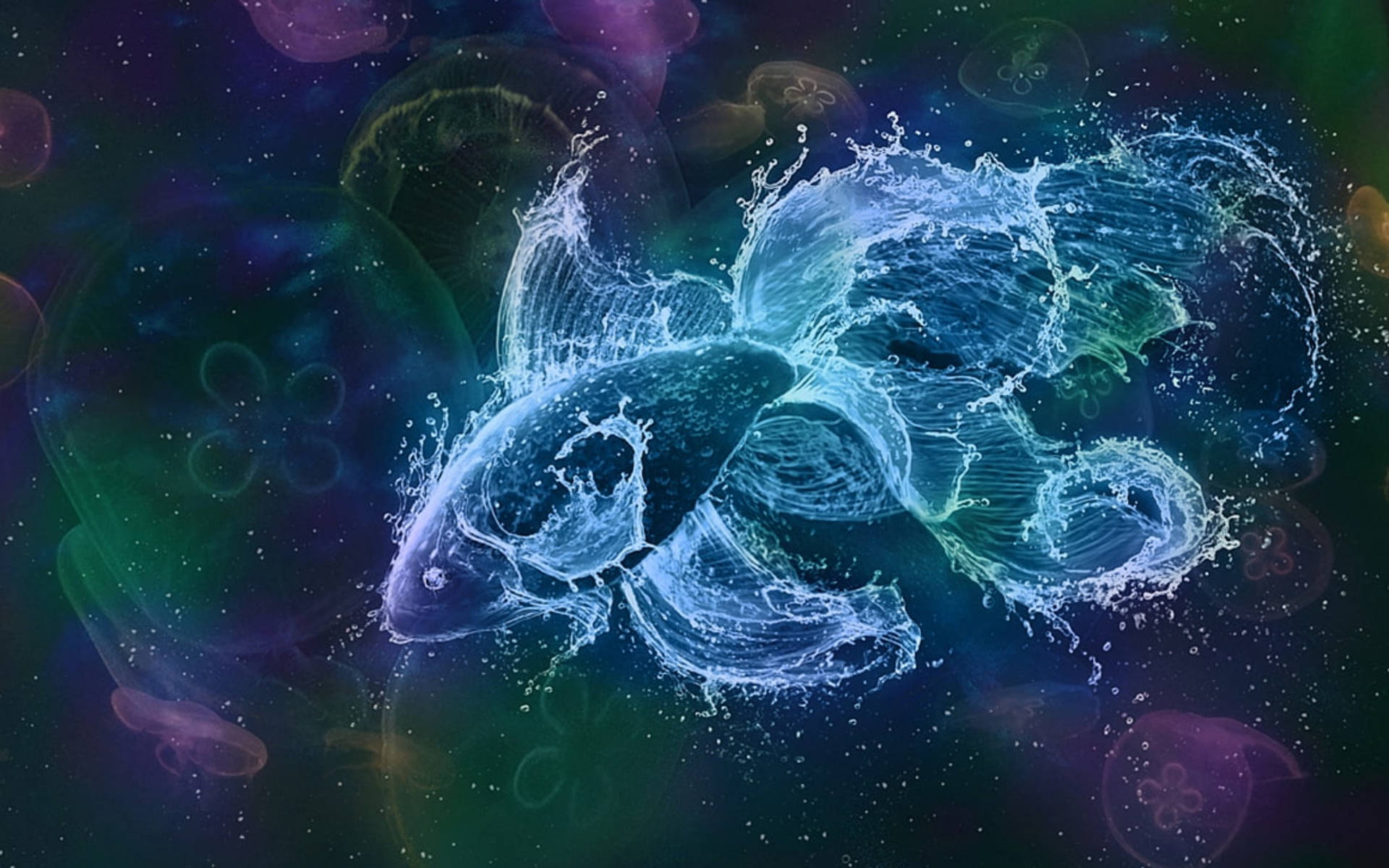 Pisces Fish Digital Art Background