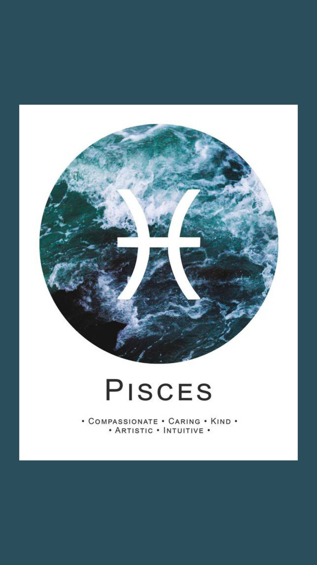 Pisces Ocean Symbol And Text Background